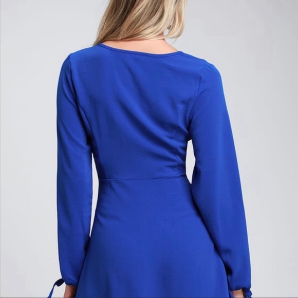 Lulus Keep A Secret Royal Blue Long Sleeve
Skater Dress - Picture 6 of 9